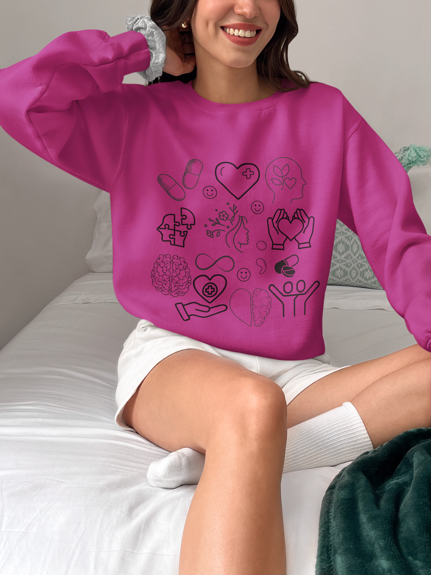 Emotional support crew neck sweatshirt